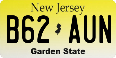 NJ license plate B62AUN