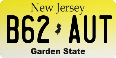 NJ license plate B62AUT