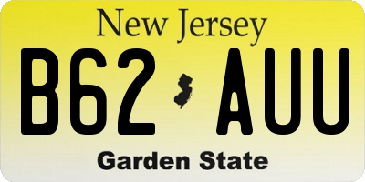 NJ license plate B62AUU
