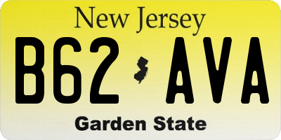 NJ license plate B62AVA
