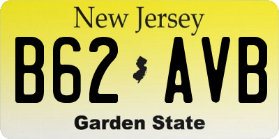 NJ license plate B62AVB