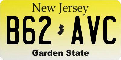 NJ license plate B62AVC