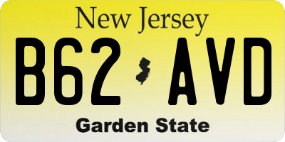 NJ license plate B62AVD