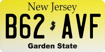 NJ license plate B62AVF