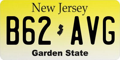 NJ license plate B62AVG