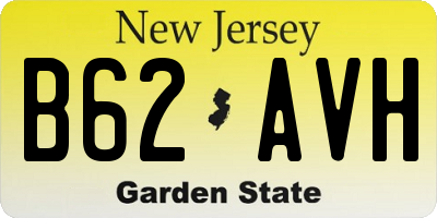NJ license plate B62AVH