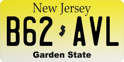 NJ license plate B62AVL