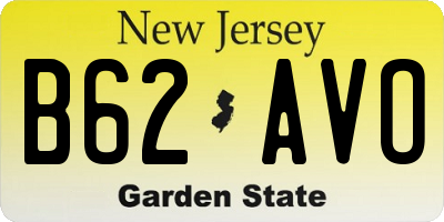 NJ license plate B62AVO