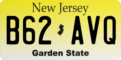 NJ license plate B62AVQ