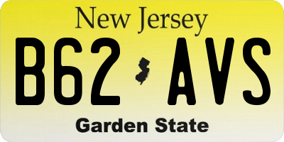 NJ license plate B62AVS