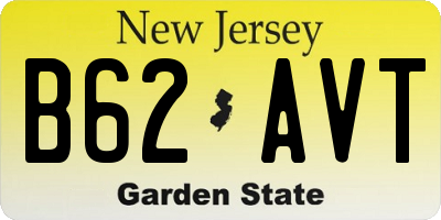 NJ license plate B62AVT
