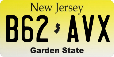 NJ license plate B62AVX
