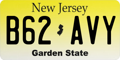 NJ license plate B62AVY