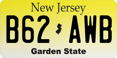 NJ license plate B62AWB