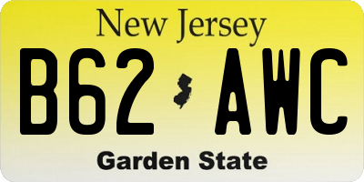 NJ license plate B62AWC