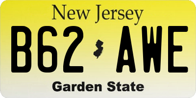NJ license plate B62AWE