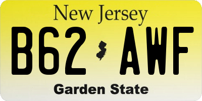 NJ license plate B62AWF