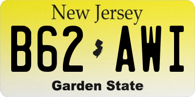 NJ license plate B62AWI