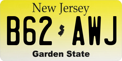 NJ license plate B62AWJ