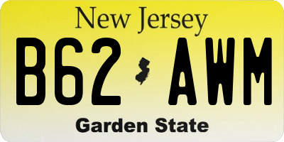 NJ license plate B62AWM