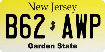 NJ license plate B62AWP