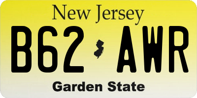 NJ license plate B62AWR