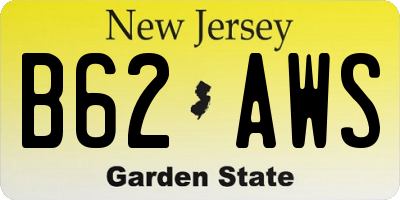NJ license plate B62AWS