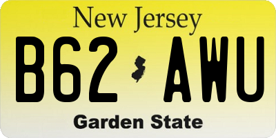 NJ license plate B62AWU