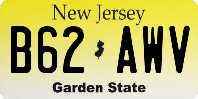 NJ license plate B62AWV