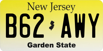 NJ license plate B62AWY