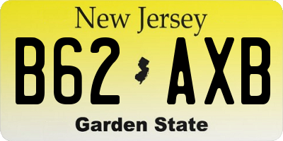 NJ license plate B62AXB