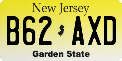 NJ license plate B62AXD