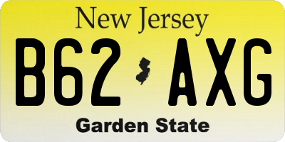 NJ license plate B62AXG