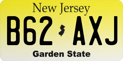 NJ license plate B62AXJ