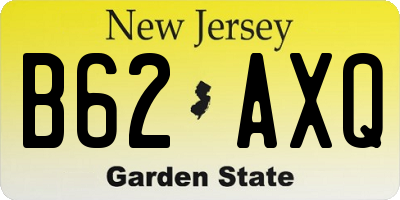 NJ license plate B62AXQ