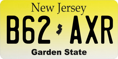 NJ license plate B62AXR