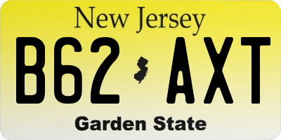 NJ license plate B62AXT