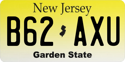 NJ license plate B62AXU