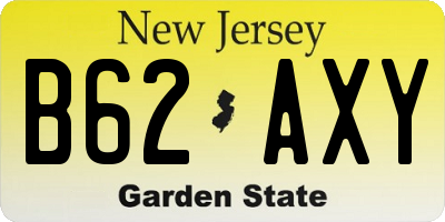 NJ license plate B62AXY