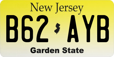 NJ license plate B62AYB