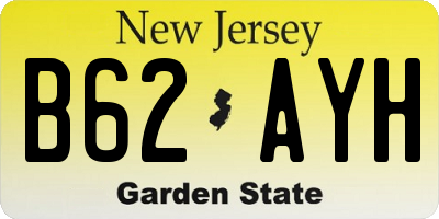 NJ license plate B62AYH