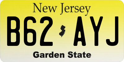NJ license plate B62AYJ