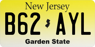 NJ license plate B62AYL