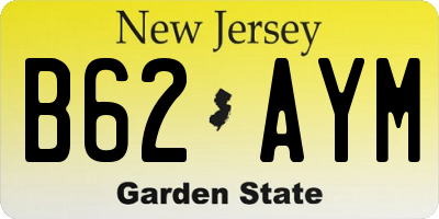 NJ license plate B62AYM
