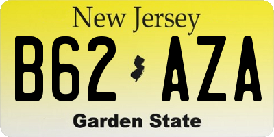 NJ license plate B62AZA