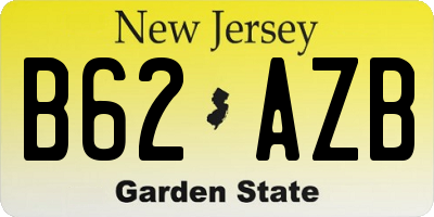 NJ license plate B62AZB