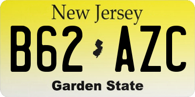 NJ license plate B62AZC