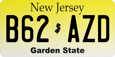 NJ license plate B62AZD
