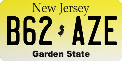 NJ license plate B62AZE