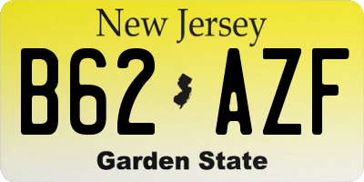 NJ license plate B62AZF